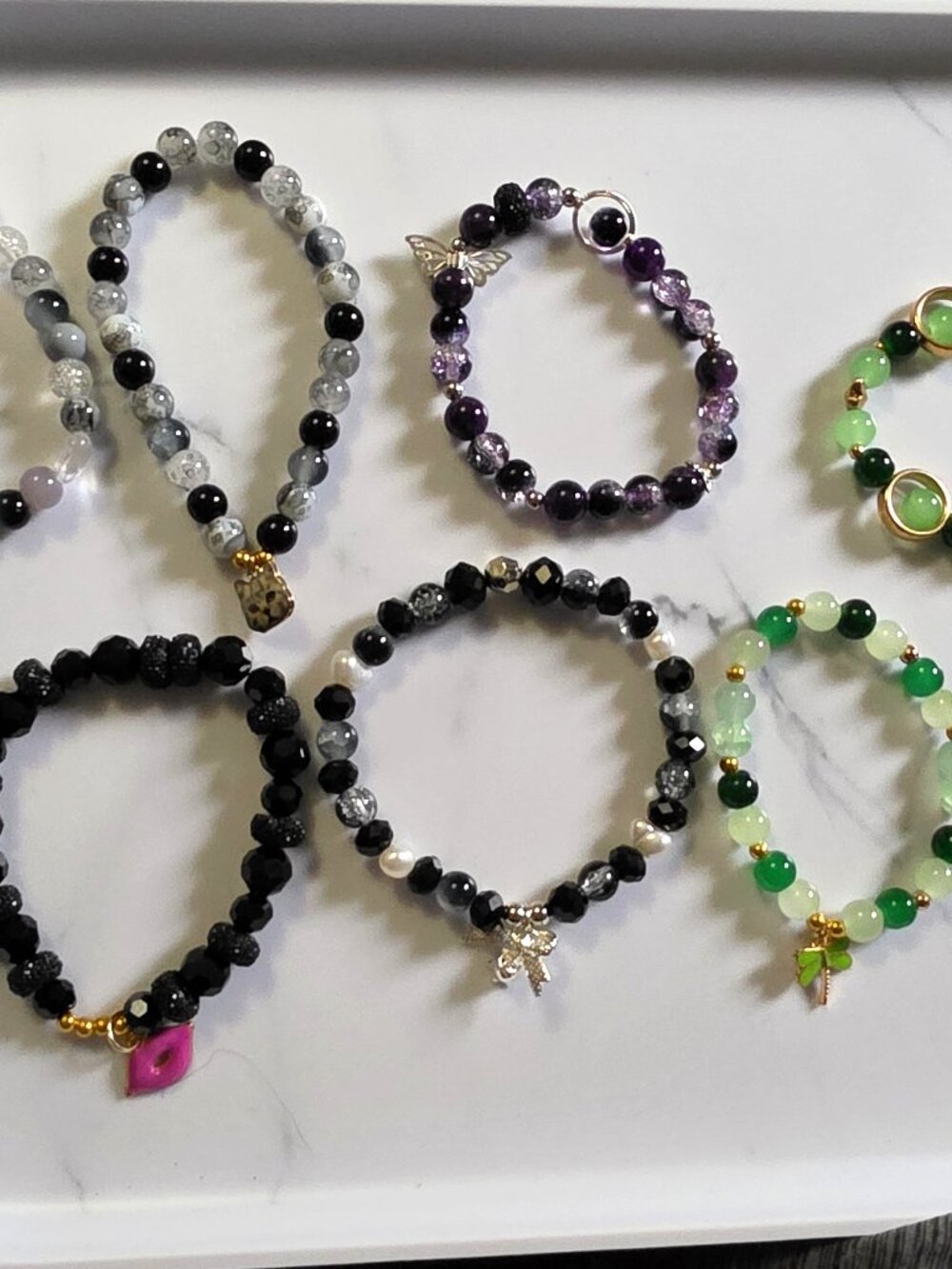 Green and Black Bracelet Lot